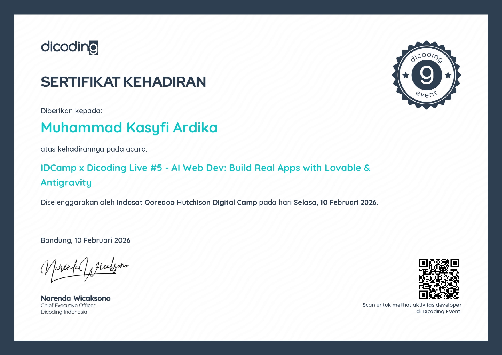 certificate